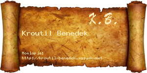 Kroutil Benedek névjegykártya