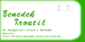 benedek kroutil business card